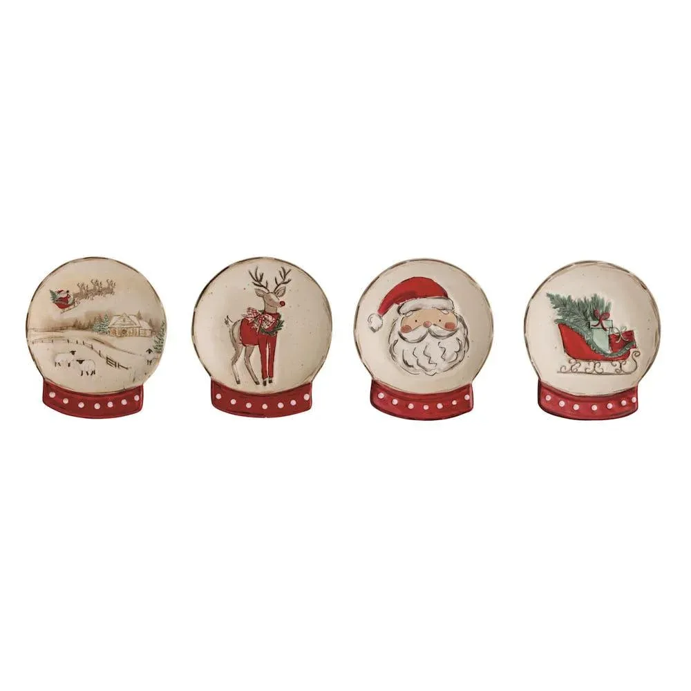 Mud Pie Assorted Snow Globe Tidbit Plate