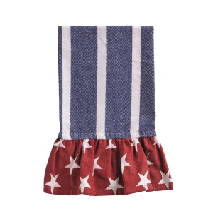 Mud Pie Blue Stripe Americana Towel