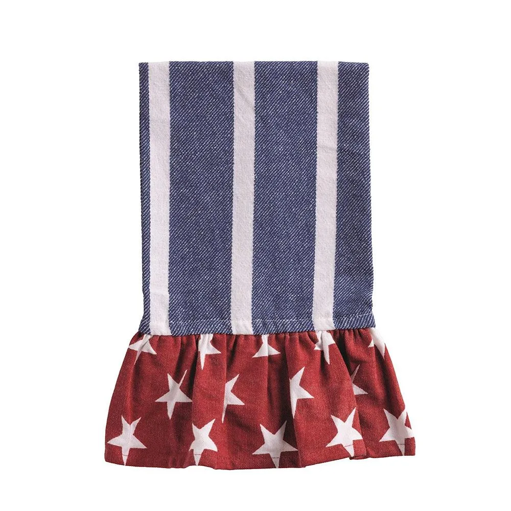 Mud Pie Blue Stripe Americana Towel