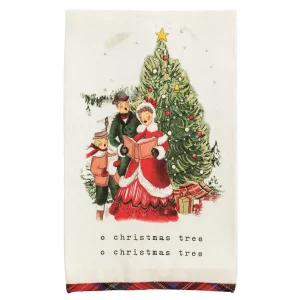 Mud Pie Carolers Christmas Tartan Towel