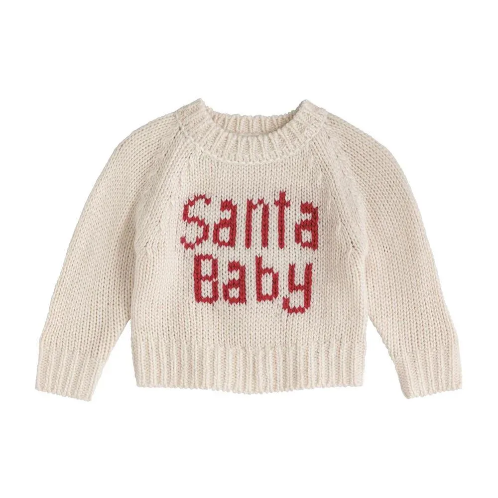 Mud Pie Girl's White Santa Baby Sweater