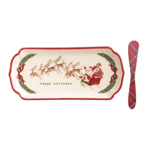 Mud Pie Happy Holidays Everything Tray Set