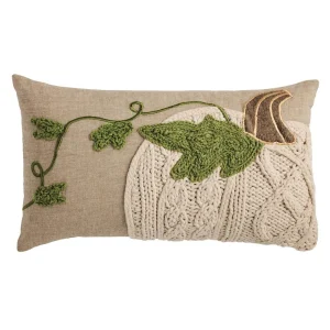 Mud Pie Lumbar Pumpkin Vine Pillow