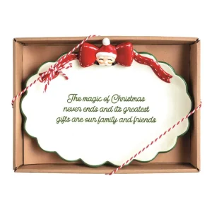 Mud Pie Santa Bow Sentiment Tray