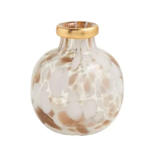 Mud Pie Small White and Gold Tortoise Vase