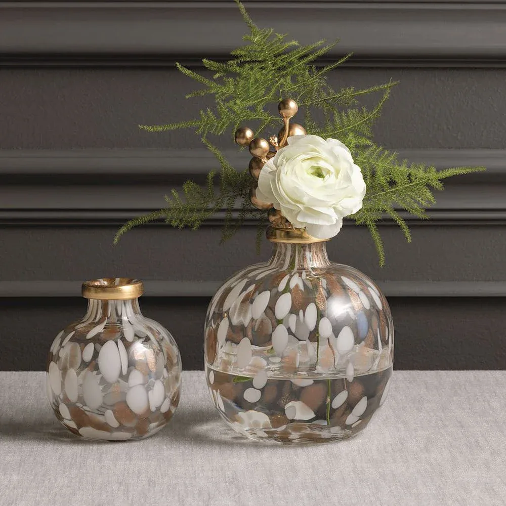 Mud Pie Small White and Gold Tortoise Vase - Image 2