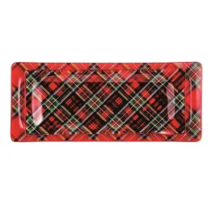 Mud Pie Tartan Glass Tray Set