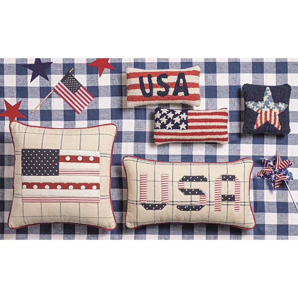 Mud Pie USA Hook Wool Pillow - Image 2