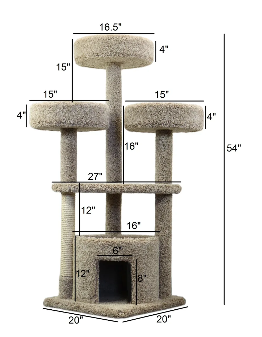 Multi-Level Cat Condo with Enclosed House - Image 2