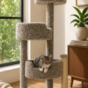 Multi-Level Cat Tree for Large Cats with Multiple Lounging Areas