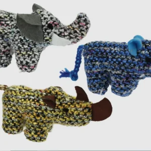 Multipet Berber Animal Cat Toy Assortment Blue, Grey, Green, 7 in