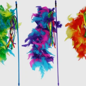 Multipet Cat Teaser Danglers with Feathers (Assorted), 20 in