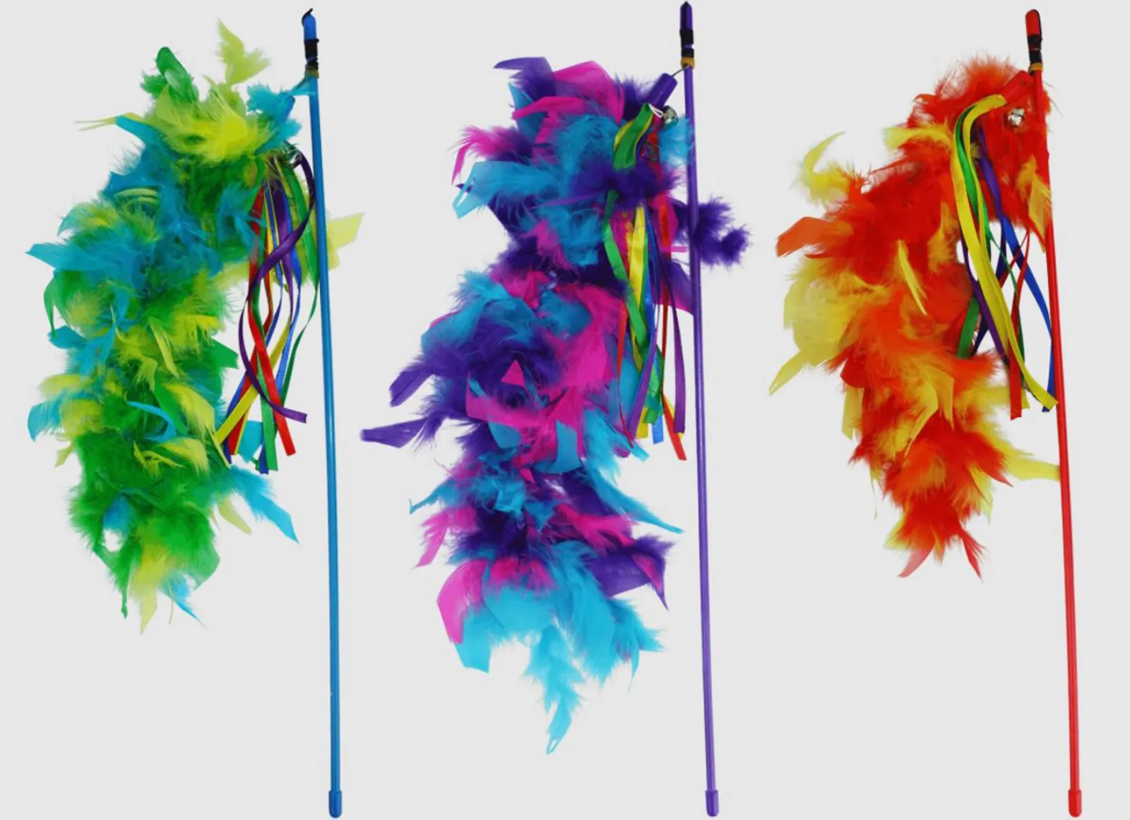 Multipet Cat Teaser Danglers with Feathers (Assorted), 20 in