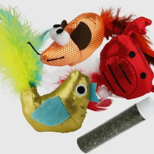 Multipet Crab/Fish/Mouse Refillable Cat Toy with Catnip Tube Assorted, 5 in