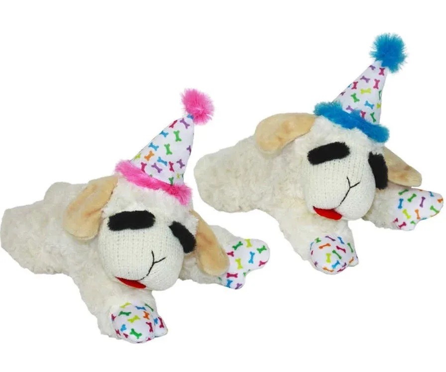 Multipet Lambchop w/ Birthday Hat Pink - 10.5"