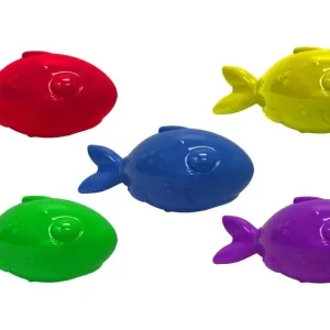 Multipet Lobberz Fish Squeak Throw Float Fetch Toy Assorted 7 in