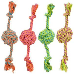Multipet Nuts for Knots 2 Knot w/ Rope Tug Dog Toy, Assorted Colors