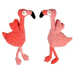 Multipet Pet Envy Corduroy Flamingos 17 - Assorted Color Dog Toy