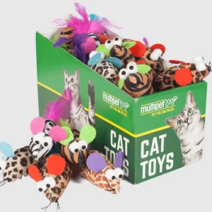 Multipet Safari Feather Mice Assorted Colors, 25-Count