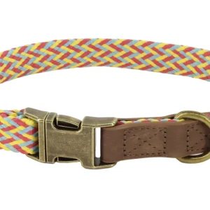 MuttNation Fueled by Miranda Lambert Woven Dog Collar Goldenrod Weave 3/4 X 12-18