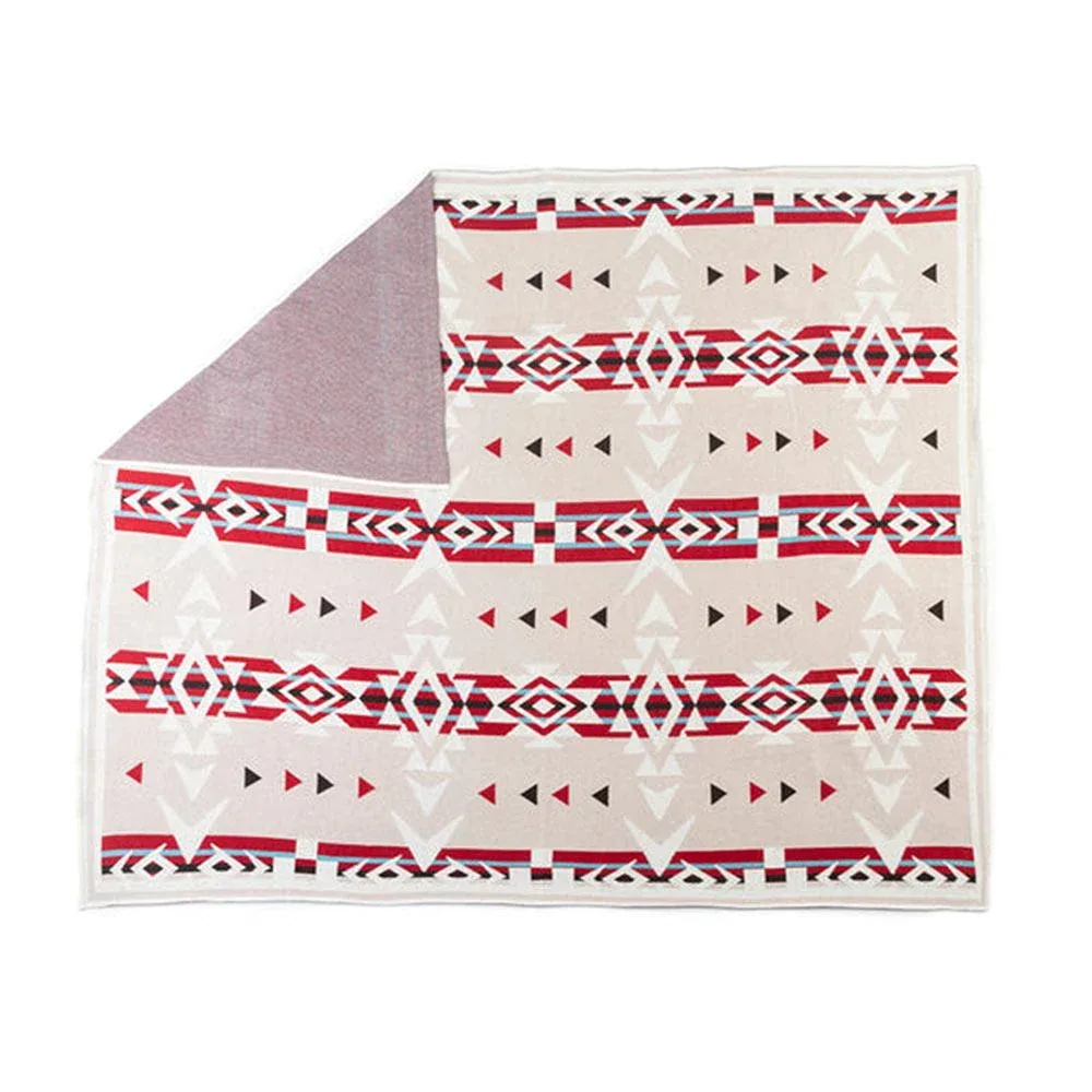 Myra Canyon Arrows Aztec Cotton Throw Blanket Crimson