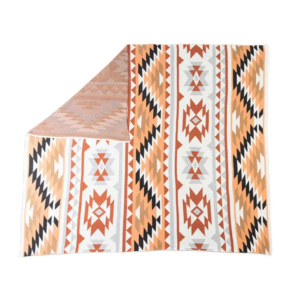 Myra Desert Mesa Aztec Cotton Throw Saddle Sand