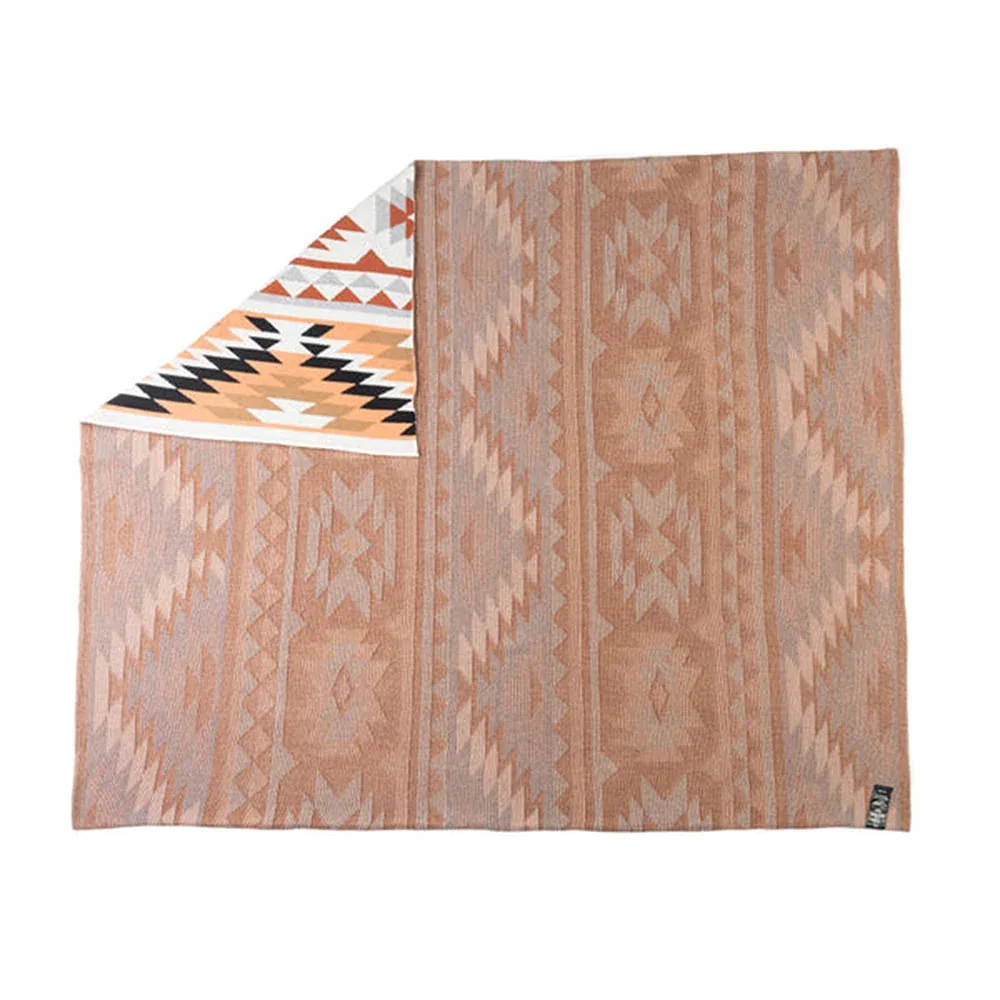 Myra Desert Mesa Aztec Cotton Throw Saddle Sand - Image 2