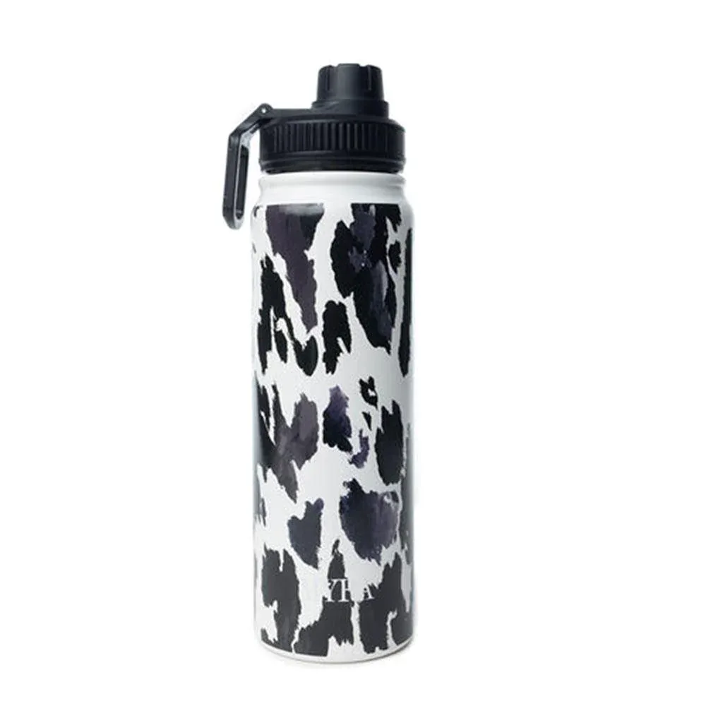 Myra Moo & Bloom Stainless Steel Water Bottle Black Leopard