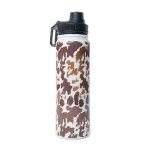 Myra Moo & Bloom Stainless Steel Water Bottle Brown Leopard
