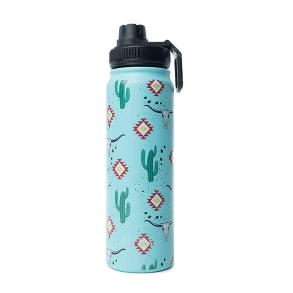 Myra Moo & Bloom Stainless Steel Water Bottle in Cactus Geometry