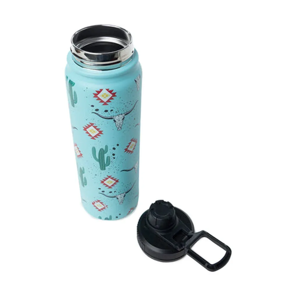 Myra Moo & Bloom Stainless Steel Water Bottle in Cactus Geometry - Image 2