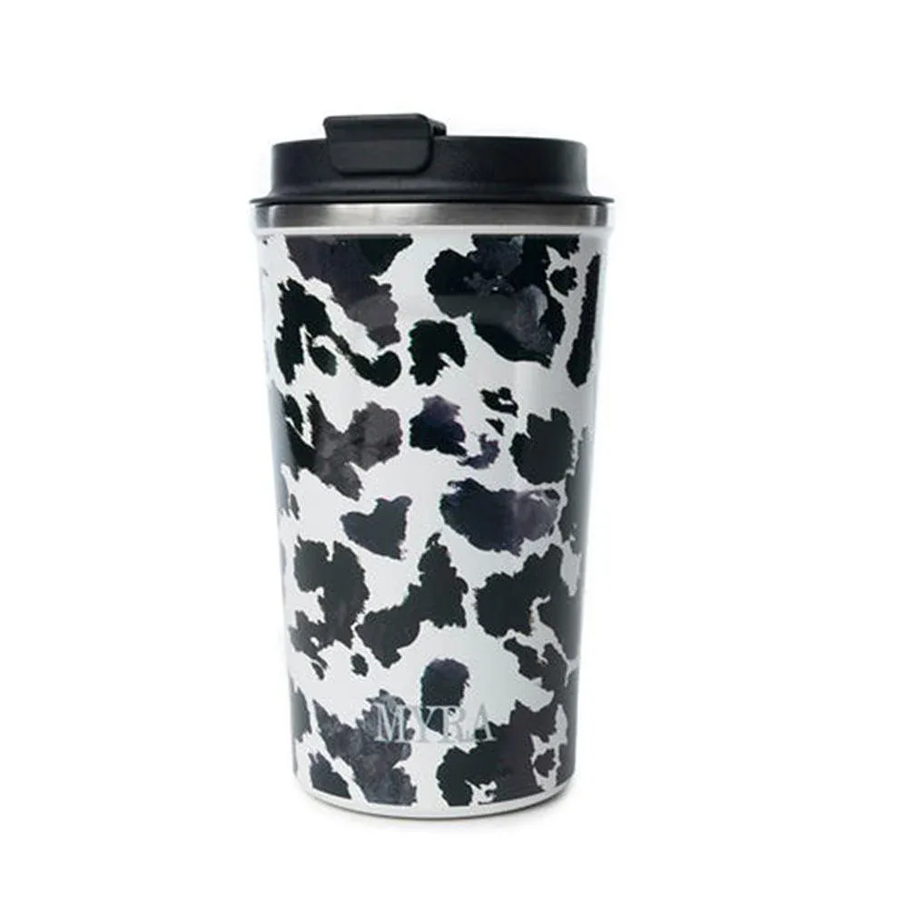 Myra Western Trail Brew Stainless Steel Mug Black Leopard