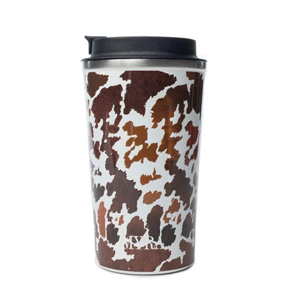 Myra Western Trail Brew Stainless Steel Mug Brown Leopard