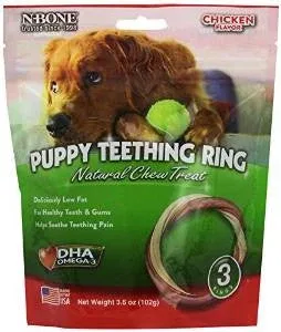 N-Bone Puppy Teething Ring Chicken Flavor 3 Pack {L+1x} 575016 - Image 2