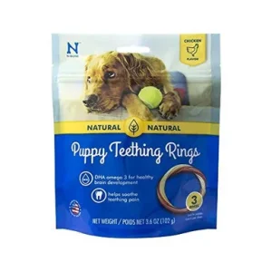 N-Bone Puppy Teething Ring - Chicken Flavor Puppy Teething Ring - 3.5" Diameter (3 Pack)