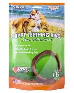 N-Bone Puppy Teething Ring Pumpkin Flavor 6 Pack {L+1x} 575020 - Image 2