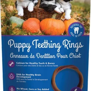 N-Bone Puppy Teething Ring - Pumpkin Flavor Puppy Teething Ring - 3.5" Diameter (6 Pack)
