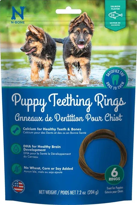 N-Bone Puppy Teething Rings Salmon Flavor 6 pack - Image 2