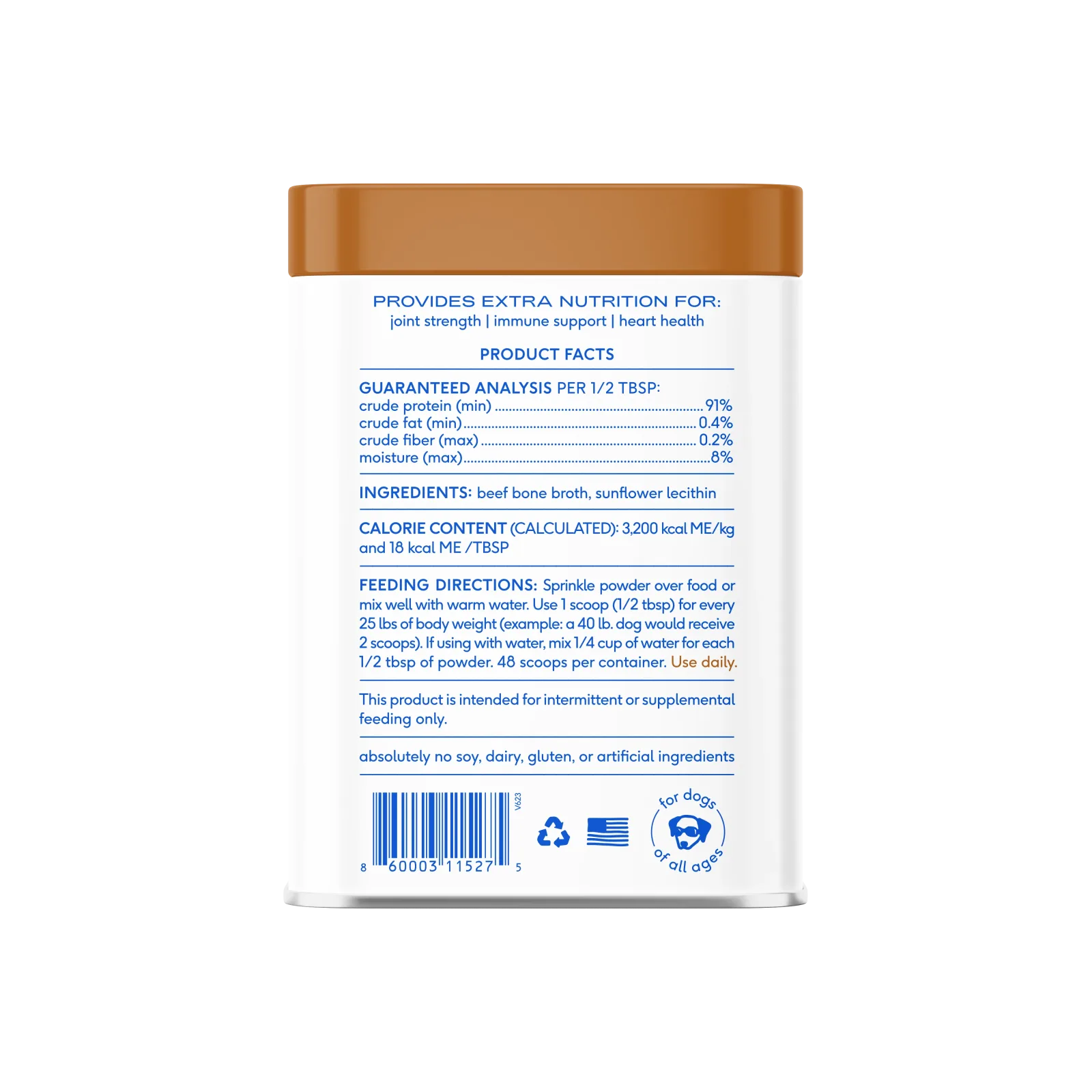 Native Pet Beef Bone Broth Powder Grain-Free Dog Food Topper, 4.75 oz - Image 2