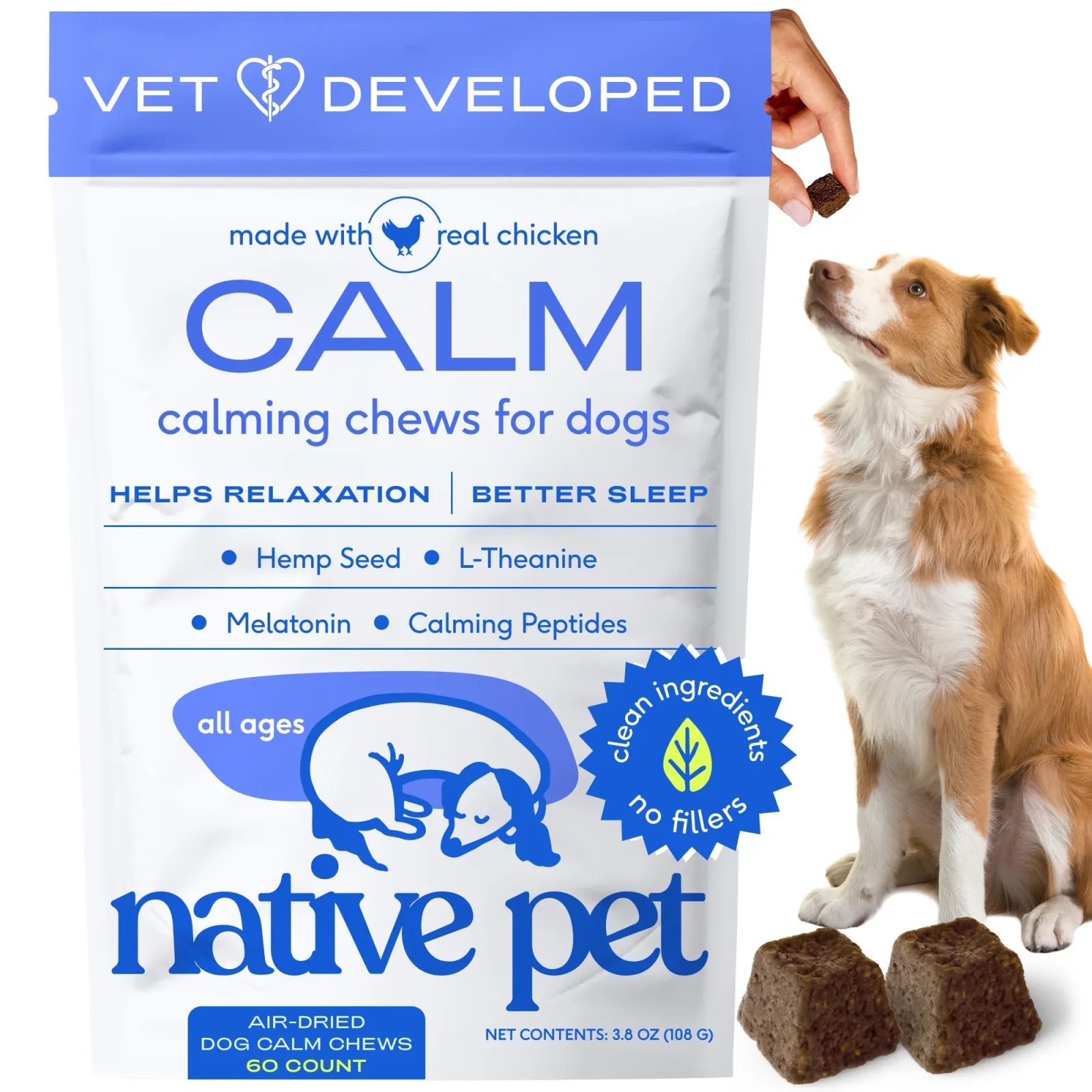 Native Pet Chewable Calming Supplements for Dogs, 60 ct.