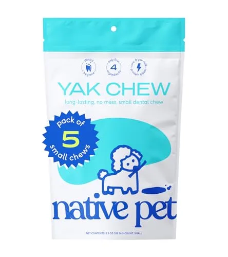 Native Pet Yak Chews (5 Small Chews) – Yak Milk Chews for Puppies & Small Dogs – Puppy Chews for Teething – Puppy Teething Toys – Puppy Yak Chews for Teething – Yak Bones for Puppies – Dog Treats