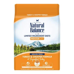 Natural Balance LargeI.D. Indoor Turkey & Chickpea Dry Cat Food, 5 lb