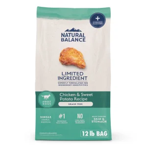 Natural Balance Limited Ingredient Grain Free Dry Dog Food, Chicken & Sweet Potato Recipe, 12 lbs.