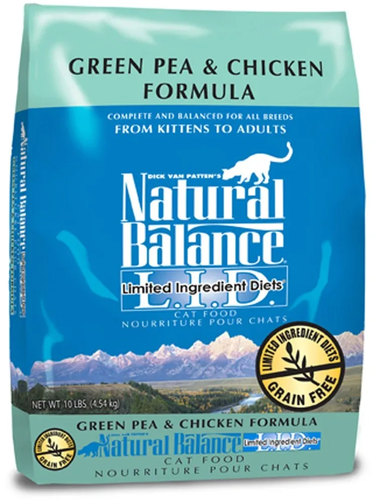 Natural Balance Pet Foods Limited Ingredient Grain-Free Dry Cat Food Green Pea & Chicken, 10 lb