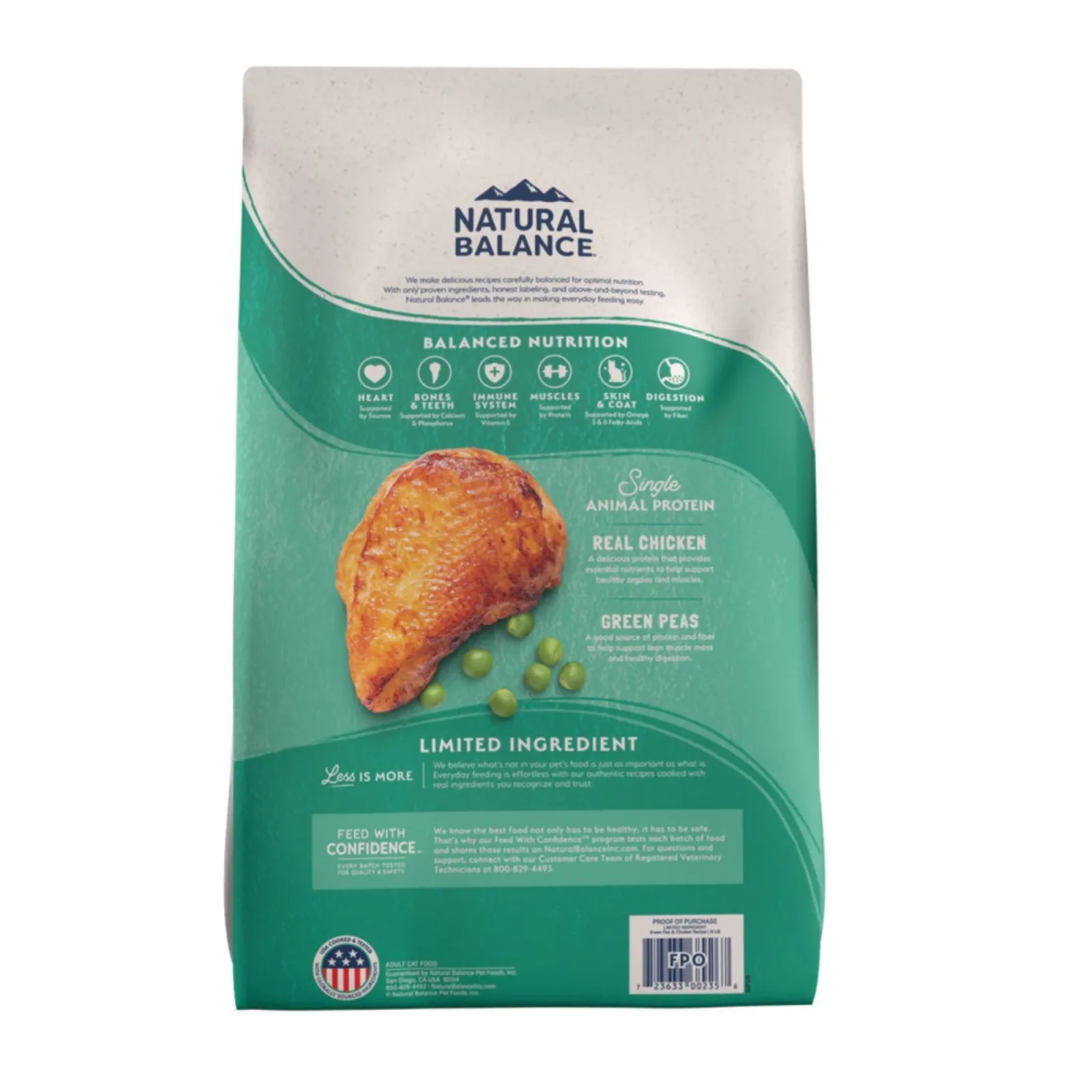 Natural Balance Pet Foods Limited Ingredient Grain-Free Dry Cat Food Green Pea & Chicken, 4 lb - Image 2