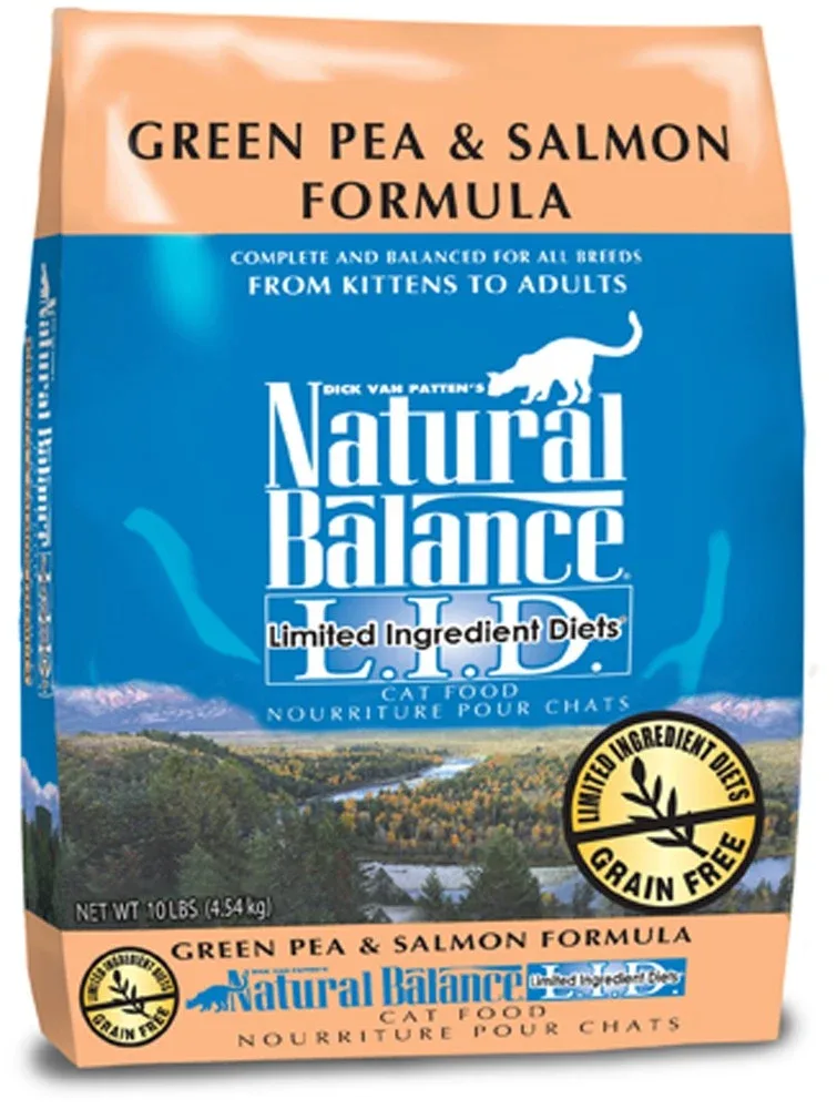 Natural Balance Pet Foods Limited Ingredient Grain-Free Dry Cat Food Green Pea & Salmon, 10 lb