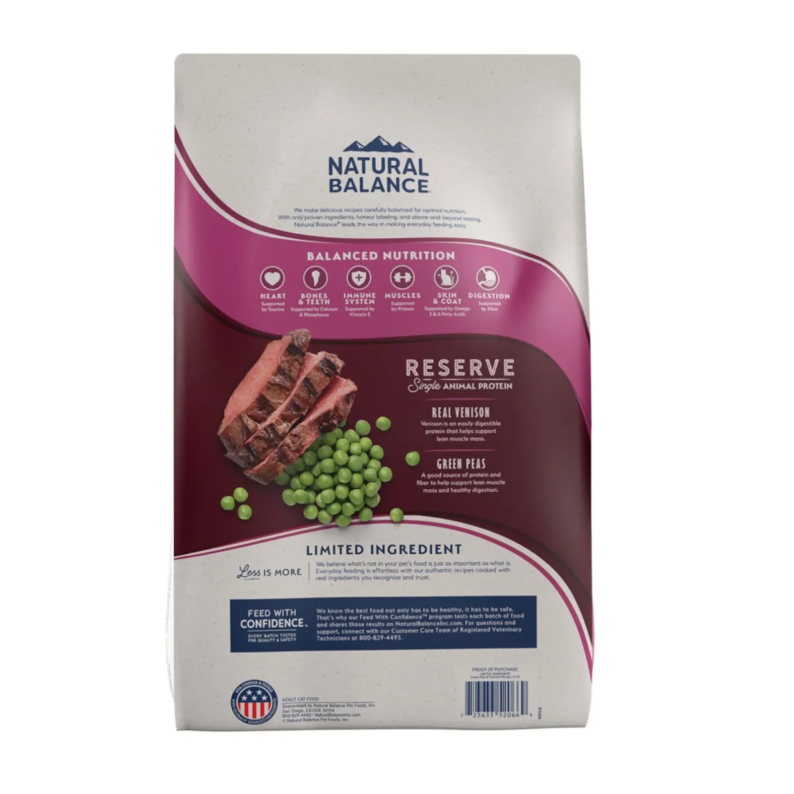 Natural Balance Pet Foods Limited Ingredient Reserve Grain-Free Dry Cat Food Green Pea & Venison 8 lb - Image 2