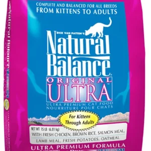 Natural Balance Pet Foods Original Ultra Broth Coated Dry Cat Food Chicken Meal & Salmon Meal, 15 lb
