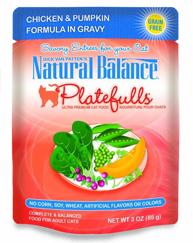 Natural Balance Pet Foods Original Ultra Platefulls Morsels in Gravy Wet Cat Food Pouch Chicken & Pumpkin 3 oz