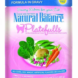 Natural Balance Pet Foods Original Ultra Platefulls Morsels in Gravy Wet Cat Food Pouch Salmon, Tuna, & Crab 3 oz